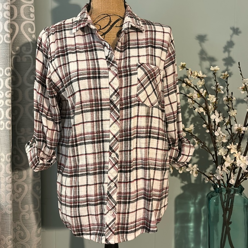 Thread & Supply Relaxed Fit Brushed Flannel Plaid Shirt